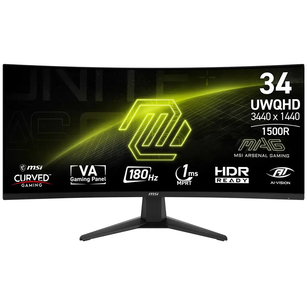 LCD Monitor MSI MAG 346CQ 34" Gaming/Curved Panel VA 3440x1440 16:9 180 Hz 1 ms MAG346CQ