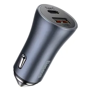 Baseus TZCCJD-0G Golden Contactor Car Charger Dual Quick Charger USB 40W Dark Grey