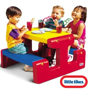 LITTLE TIKES raudonas/geltonas/mėlynas pikniko stalas