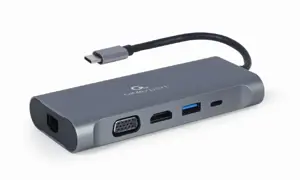 GEMBIRD A-CM-COMBO7-01 kelių prievadų adapteris USB C tipo Hub3.0 HDMI VGA PD kortelių skaitytuvas …