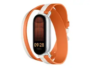 Xiaomi Dual-tone Leather Strap | 140–180mm | White and Orange | Calf Leather, PU (inside)