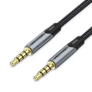 "Vention TRRS 3,5MM Male to Male Aux Cable 1M Gray", 3,5 mm TRRS, Male, 3,5 mm TRRS, Male, 1 m, pil…