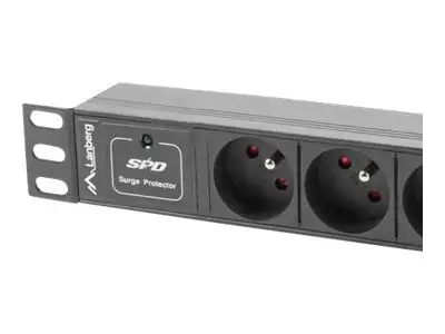 LANBERG PDU-03E-0200-BK Lanberg PDU 10 1U 16A, 3x 230v PL 2m Juoda