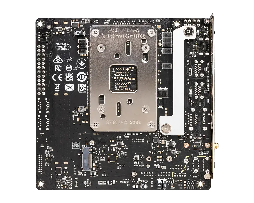 MSI MPG B650I EDGE WIFI, AMD, "Socket AM5", "AMD Ryzen 7 7th Gen", "AMD Ryzen 9 7th Gen", "Socket AM5", DDR5-SDRAM, 64 GB