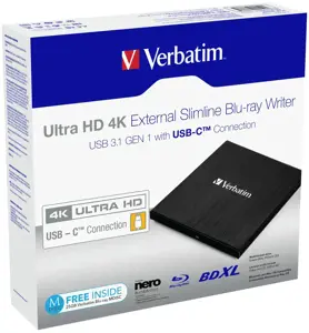 Verbatim 43888, Black, Top, Laptop, Blu-Ray DVD Combo, Serial ATA III, BD, BD-R, BD-R DL, CD, DVD
