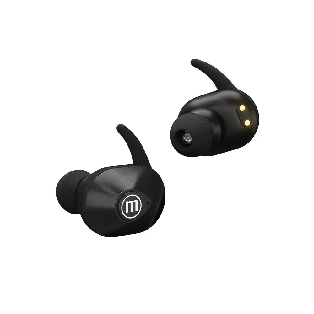 MAXELL MINI DUO Belaidės ausinės su įkrovimo dėklu Juodos spalvos