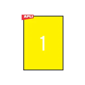Lipnios etiketės APLI, 210 x 297 mm, A4, 1 lipdukai lape, 20 lapų