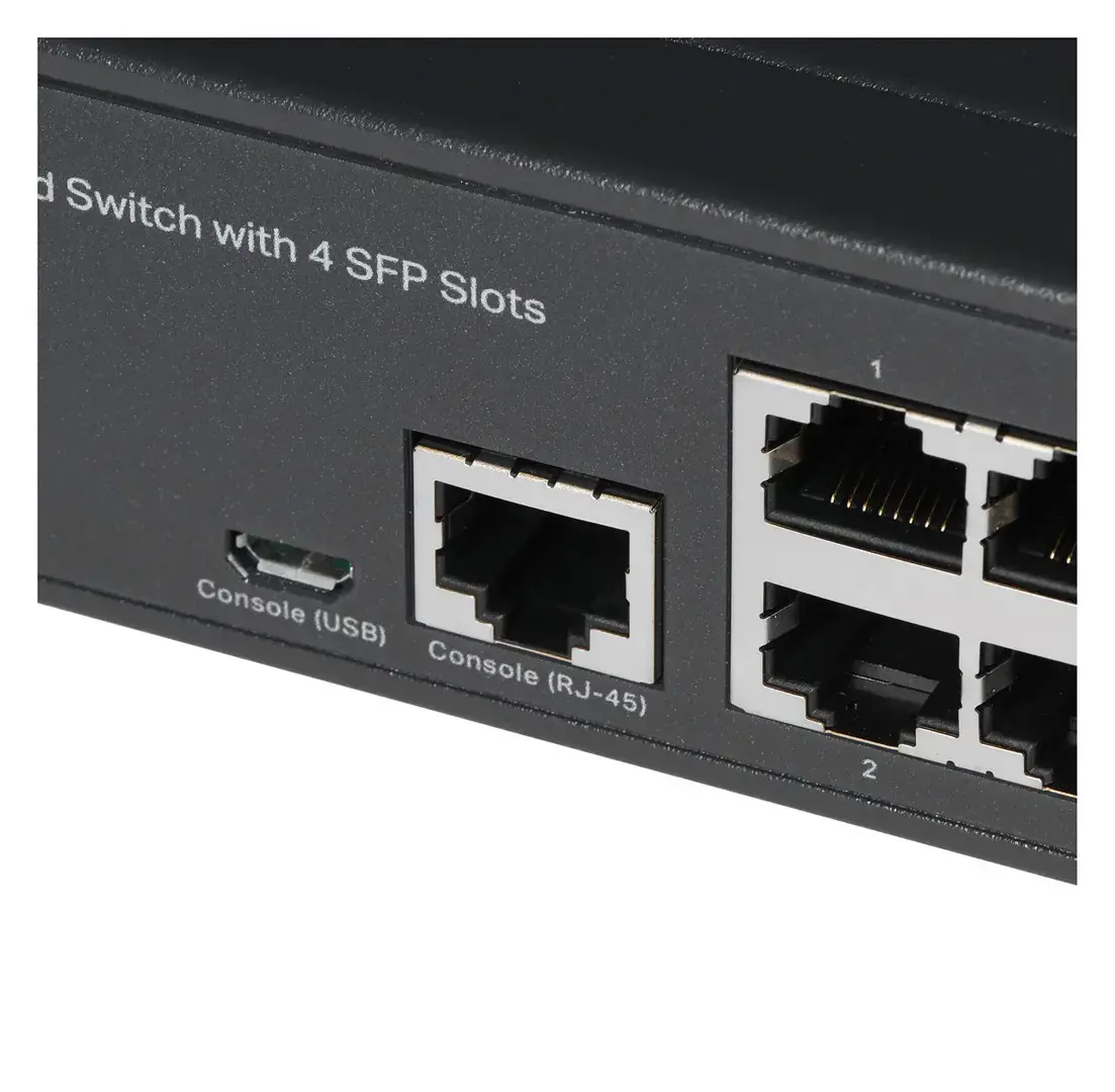 "TP-Link JetStream" 24 prievadų Gigabit L2 valdomas komutatorius su 4 SFP lizdais, valdomas, L2/L3, Gigabit Ethernet (10/100/1000), montuojamas į 1U stovą