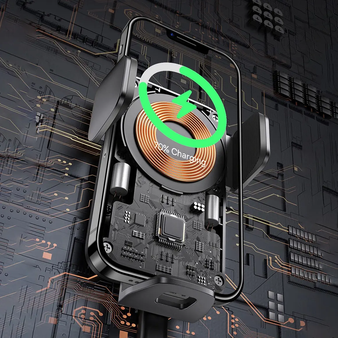 Baseus Wisdom induction charger car phone holder for sticky note black (CGZX000001)