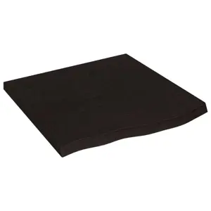 Stalviršis, tamsiai rudas, 60x60x(2-4) cm, ąžuolo masyvas