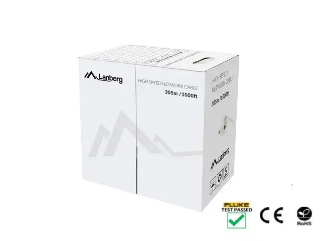 LANBERG LAN kabelis UTP cat.5e 305m solid CU fluke passed