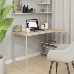 Kompiuterio stalas, baltos ir ąžuolo spalvos, 110x72x70cm, MDP