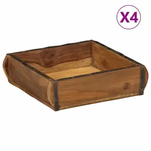 Padėklai 4 vnt 31x29x10 cm Išskirtinė mediena
