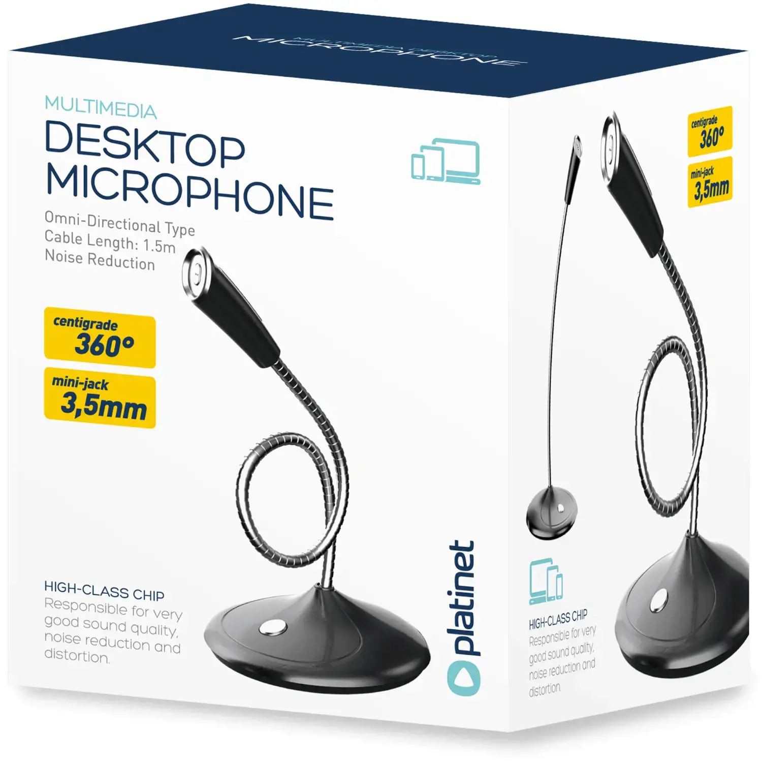 Platineto mikrofonas PMOD2, juodas (45576)