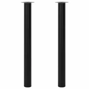 2 Teleskopinės Stalo Kojos, Juodos, 710 - 1 100 mm
