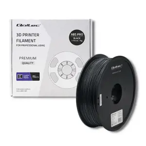 QOLTEC Professional 3D spausdinimo gija ABS PRO 1,75 mm 1 kg juoda