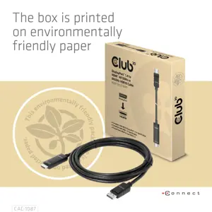 CLUB3D DisplayPort 1.4 to HDMI 4K120Hz or 8K60Hz HDR10 Cable M/M 3m/9.84ft, 3 m, DisplayPort, HDMI, Male, Male, Straight