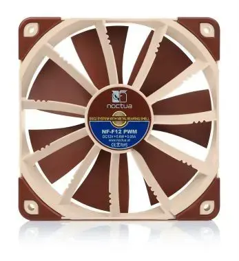 Noctua NOC-NF-F12-PWM kompiuterio aušinimo sistema Kompiuterio korpuso ventiliatorius 12 cm smėlio spalvos, rudas 1 vnt.