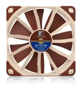 Noctua NOC-NF-F12-PWM kompiuterio aušinimo sistema Kompiuterio korpuso ventiliatorius 12 cm smėlio spalvos, rudas 1 vnt.