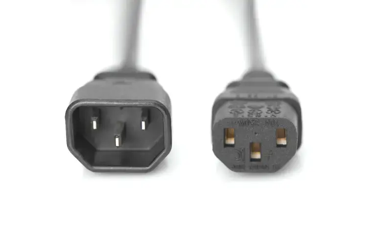 DIGITUS maitinimo laidas IEC C13/C14 M/F juodas 1 8 m nefasuotas