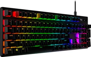 "HyperX Alloy Origins PBT HX Aqua" - mechaninė žaidimų klaviatūra, pilno dydžio (100%), USB, mechaninė, QWERTY, RGB LED, juoda