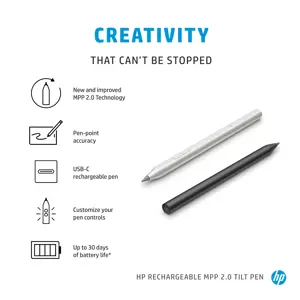 HP Rechargeable MPP 2.0 Tilt Pen (Black), Laptop, HP, Black, 1 month(s), 10 g, 149.5 mm