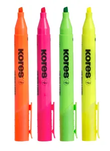 HIGH LINER PLUS, komplektas, mišrios spalvos, plastikiniame dėkle - 4 vnt. (geltona, rožinė, oranžinė, žalia)