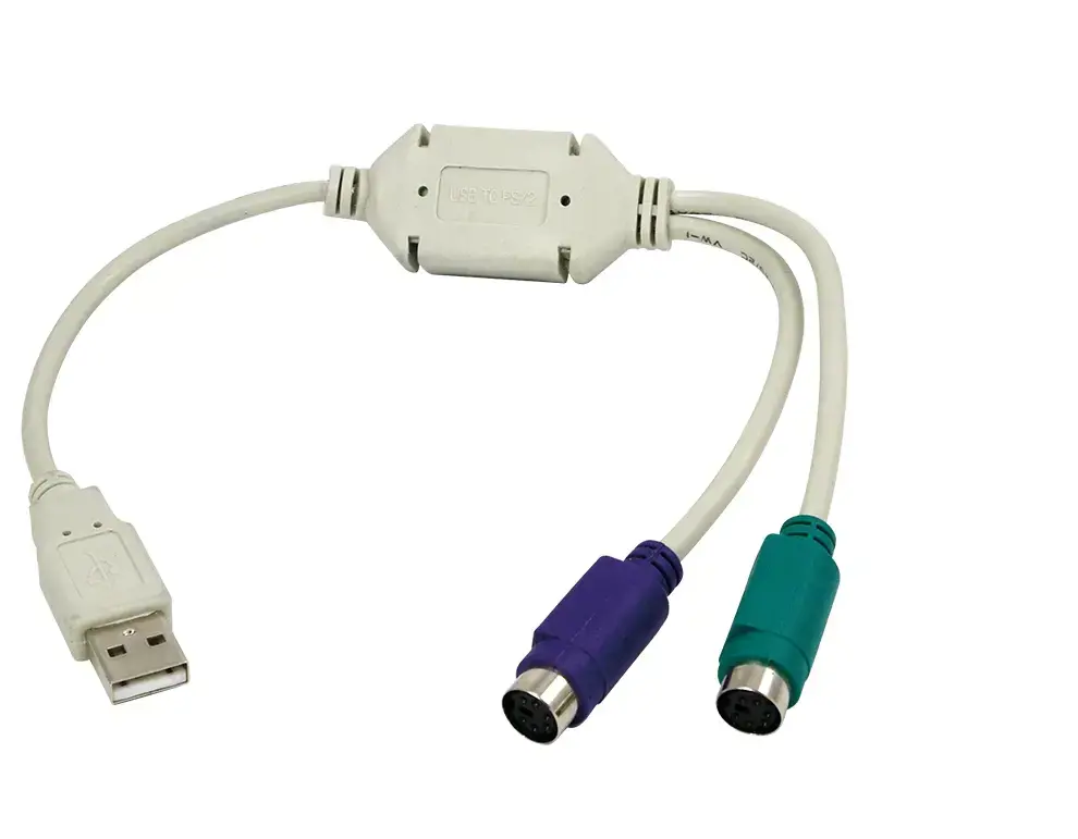 "Logilink" USB ir PS/2 x2 adapteris : 2x Mini DIN 6 kontaktų FM, USB M