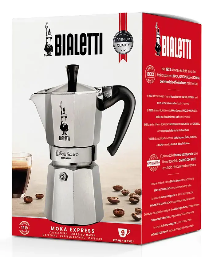 "Bialetti Moka Express" Moka puodas 0,55 l, juodas, sidabrinis