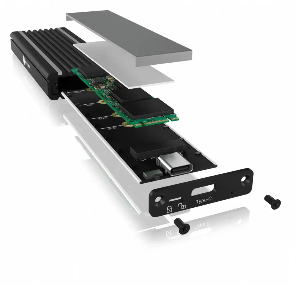 ICY BOX IB-1824ML-C31 USB Type-C korpusas M.2 NVMe SSD - su RGB apšvietimu
