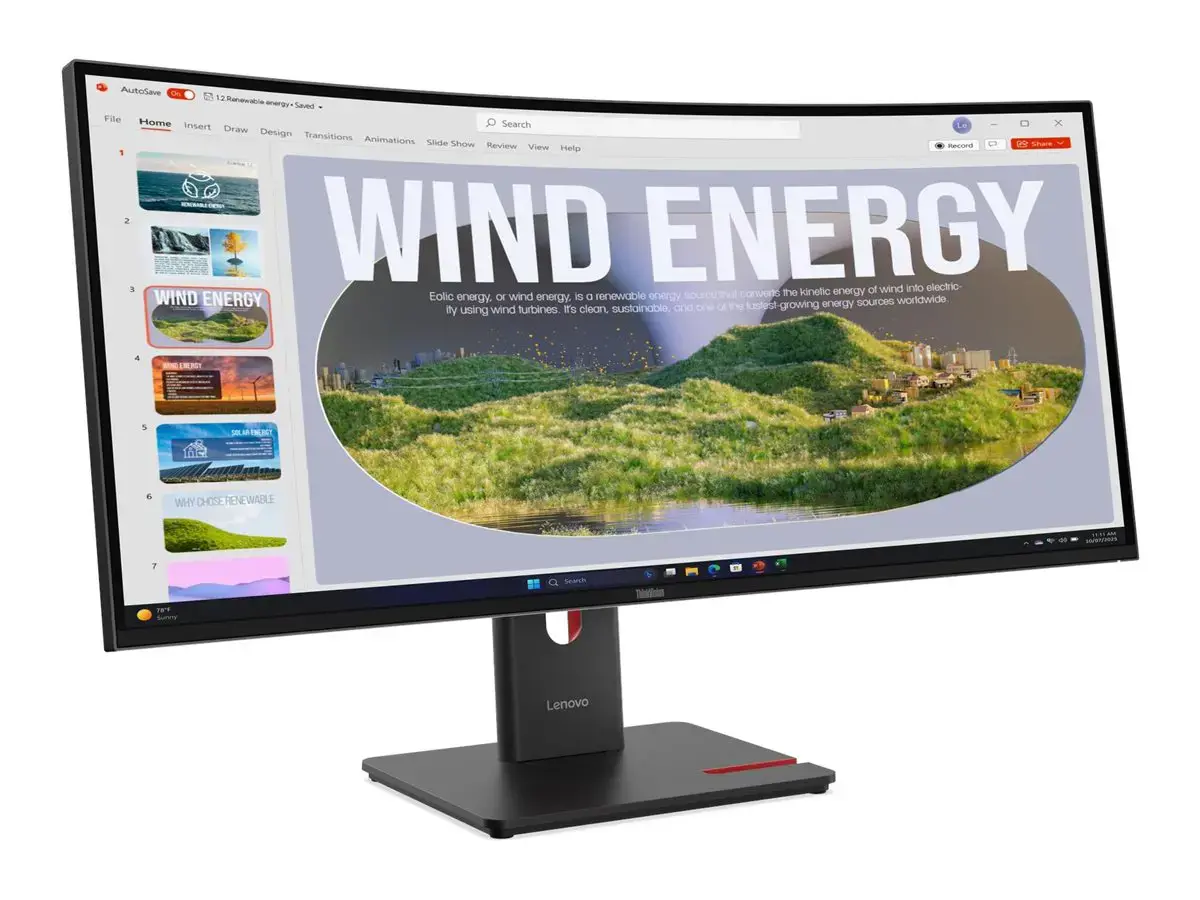 LENOVO 34" T34WD-40 CURVED WQHD 21:9 120HZ HDMI/DP/USB-C(96W)/RJ45