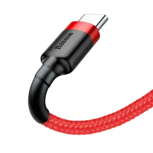 "Baseus Cafule Cable" patvarus nailono kabelis USB / USB-C QC3.0 3A 0.5M Raudona (Raudona)