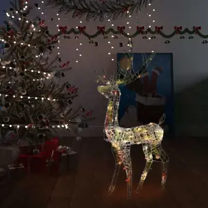 Kalėdinė dekoracija elnias, 120cm, akrilas, 140 spalvotų LED