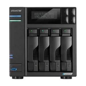 Asus Tower NAS AS6704T N5105, procesoriaus dažnis 2 GHz, 4 GB, DDR4, 4xM.2 NVMe lizdai, 2x 2,5GbE, 2x USB 3.2, 1x HDMI