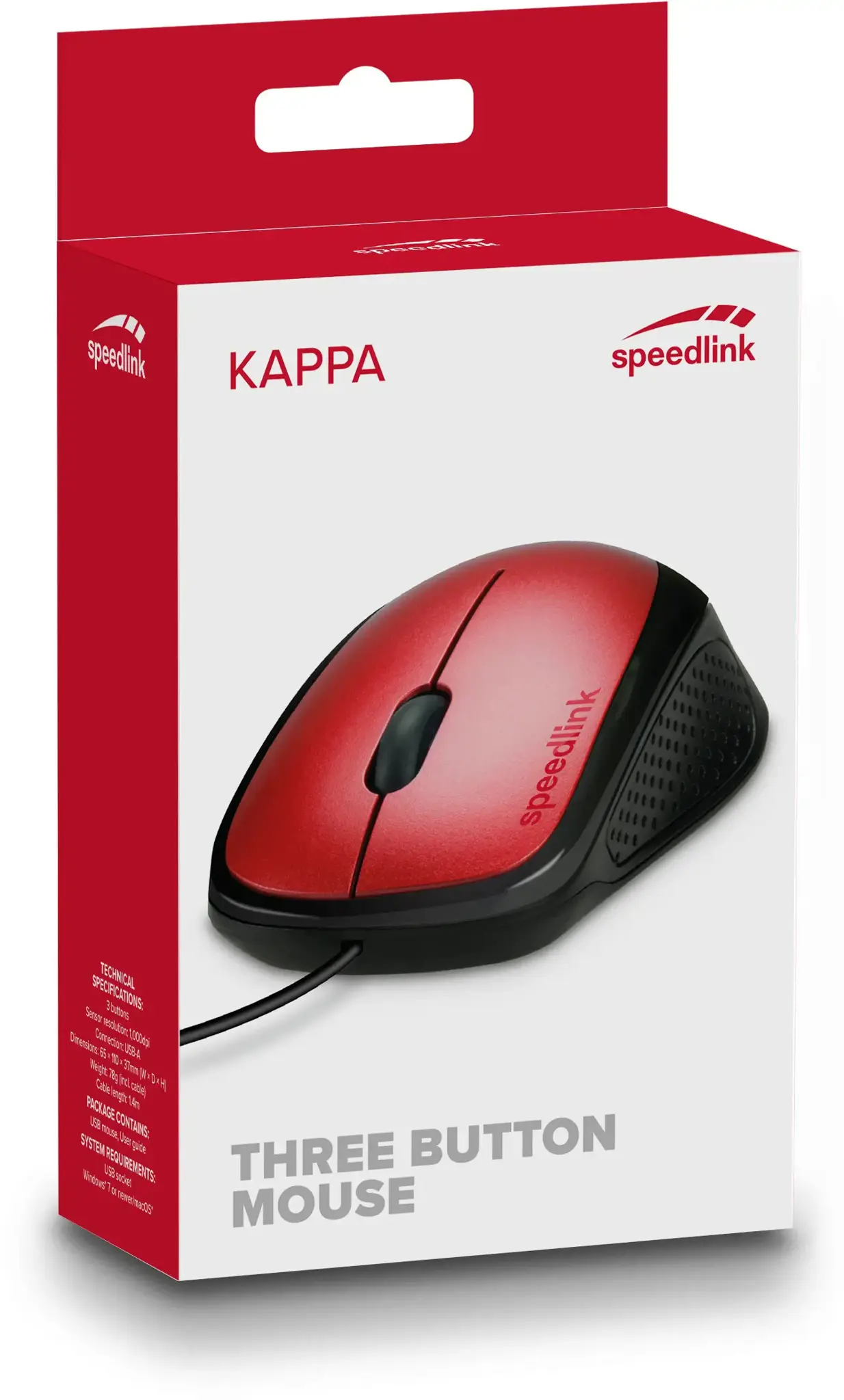 "Speedlink" pelė Kappa USB, raudona (SL-610011-RD)
