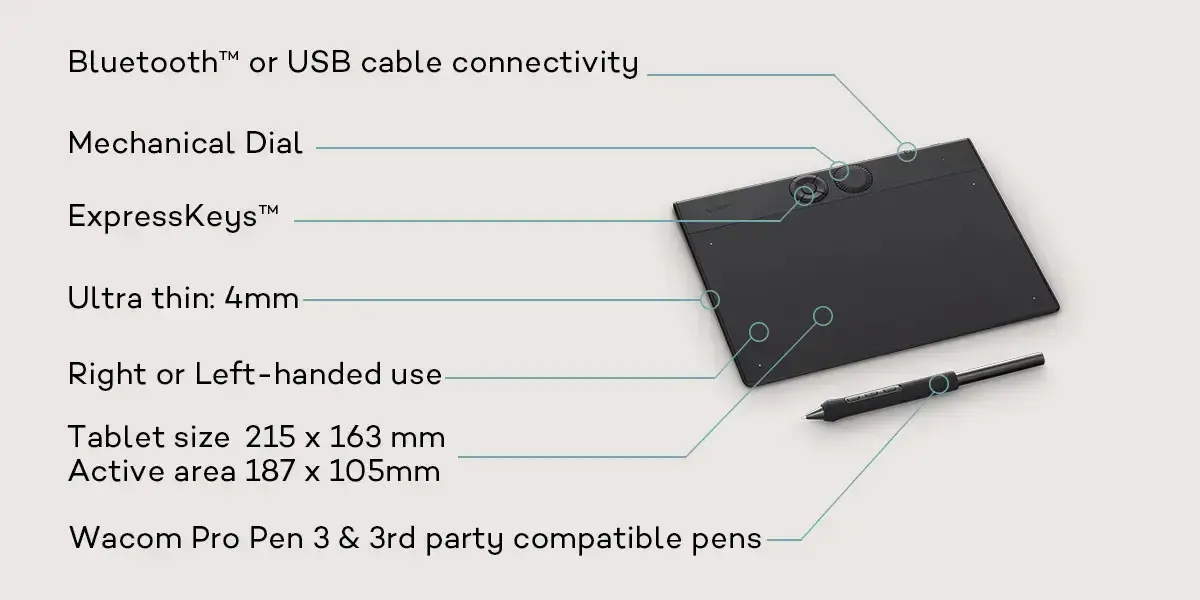 Wacom graphics tablet Intuos Pro S (2025)