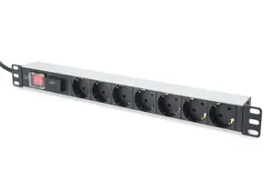 DIGITUS 19inch Outlet stripe 7x with on/off switch and surge protection black