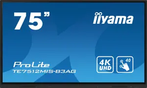 iiyama TE7512MIS-B3AG, Kiosk design, 190.5 cm (75"), LCD, 3840 x 2160 pixels, Wi-Fi, 24/7