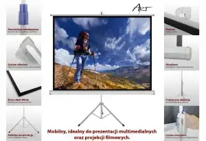 ART ER T120 4:3 ART rankinis ekranas su trikampiu 4:3 120 244x183cm TS-120 4:3