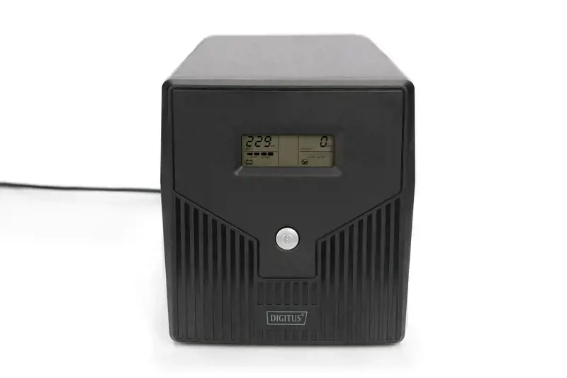 DIGITUS Line-Interactive UPS 1500VA/900W 12V/9Ah X2 akumuliatorius 4x CEE 7/7 AVR USB RS232 RJ-11/45 LCD ekranas
