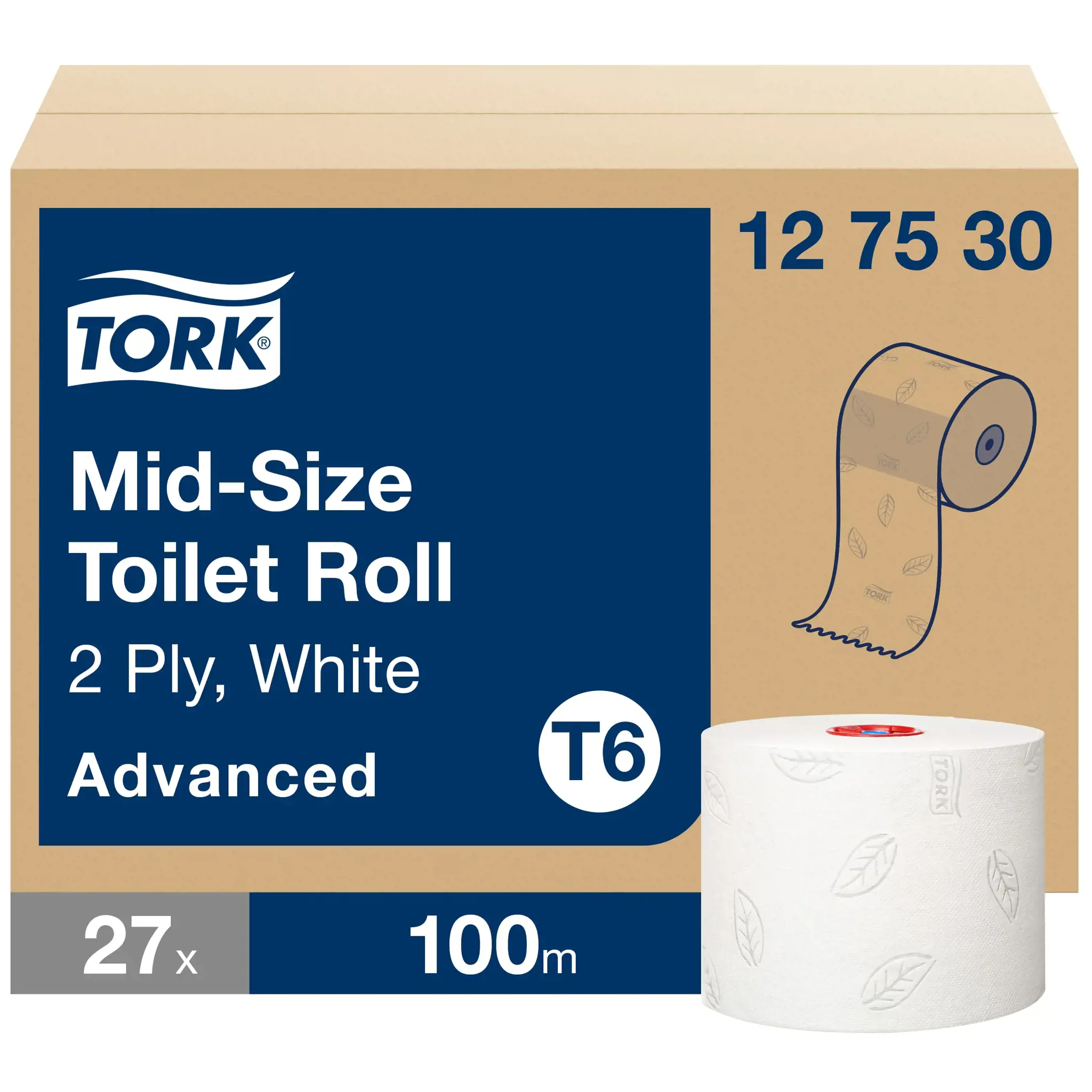 Tualetinis popierius TORK ADVANCED COMPACT T6,127530, 2 sl., 9.9 cm x 100 m, balta sp.