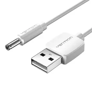 USB ir 3,5 mm statinės jungties 5V nuolatinės srovės 1,5 m maitinimo kabelis Vention CEXWG baltas