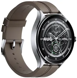 "Xiaomi Watch 2 Pro" - "Bluetooth®" sidabrinis korpusas su rudu dirželiu "Xiaomi