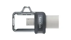 "SanDisk Ultra Dual Drive m3.0" 256 GB pilkos ir sidabrinės spalvos; EAN: 619659154400