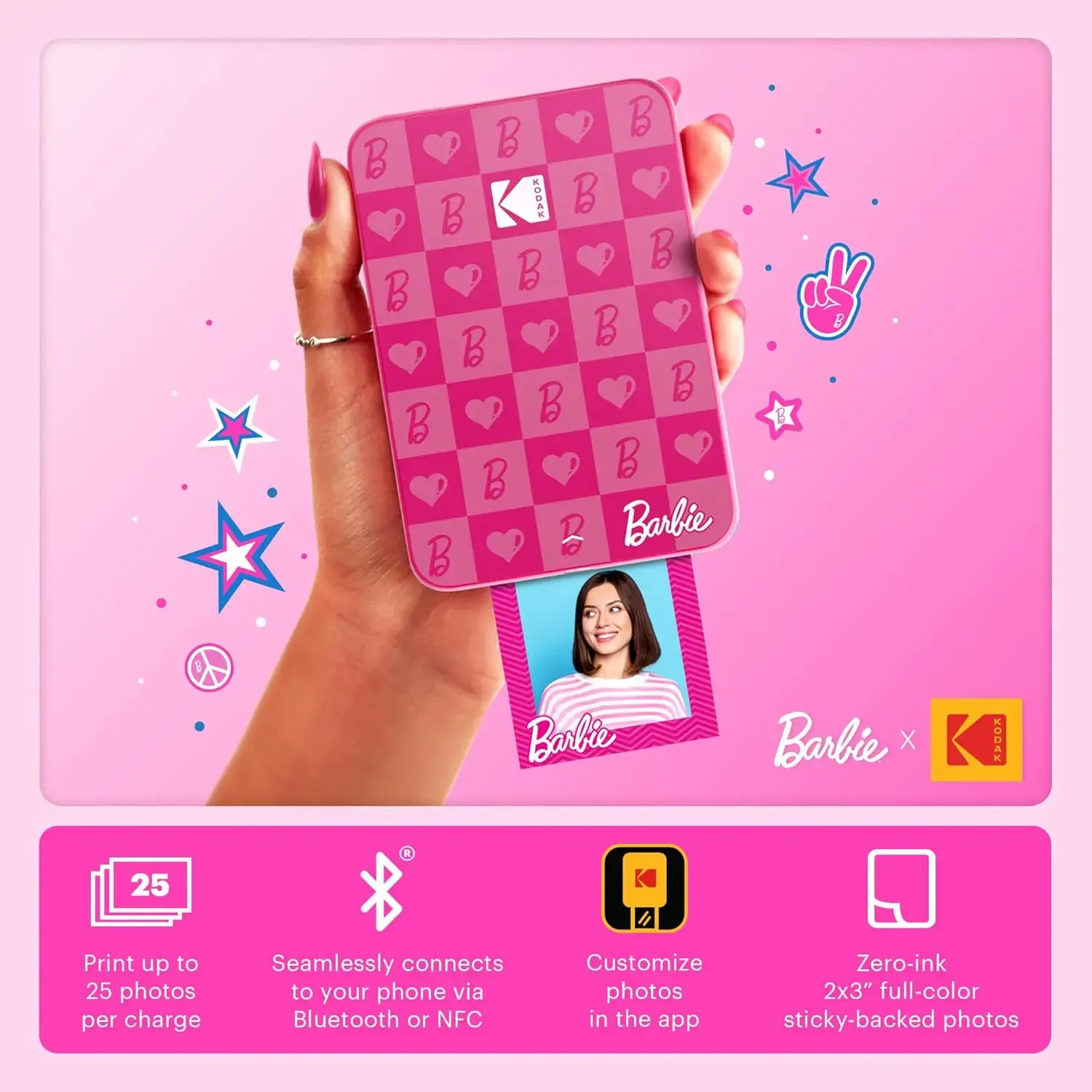 Kodak x Barbie photo printer Step Slim 1