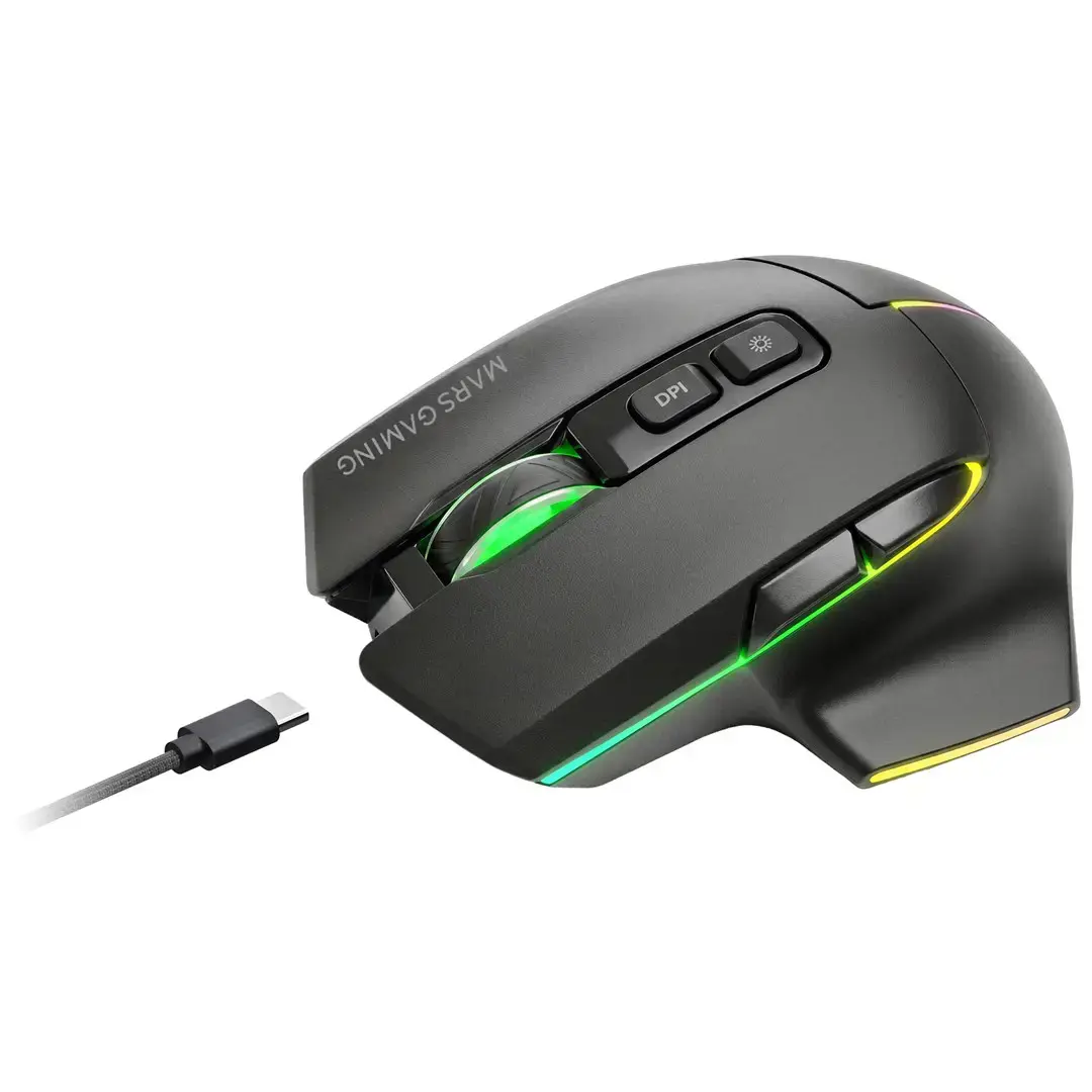 Mars Gaming MMWVECTOR mouse Right-hand RF Wireless + Bluetooth + USB Type-A Optical 12000 DPI