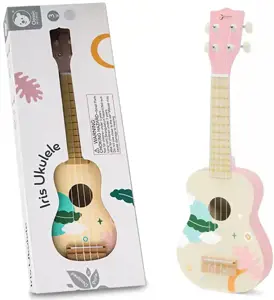 CLASSIC WORLD medinė ukulelės gitara vaikams, rožinės spalvos