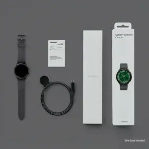 Samsung Galaxy Watch6 Classic SM-R960NZKAEUA, 3.81 cm (1.5"), OLED, Touchscreen, Wi-Fi, GPS (satellite), 59 g