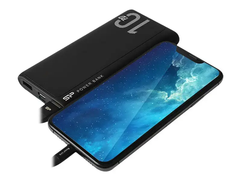 Silicon Power QP15, 10000 mAh, ličio polimeras (LiPo), greitasis įkrovimas 3.0, 18 W, juodas