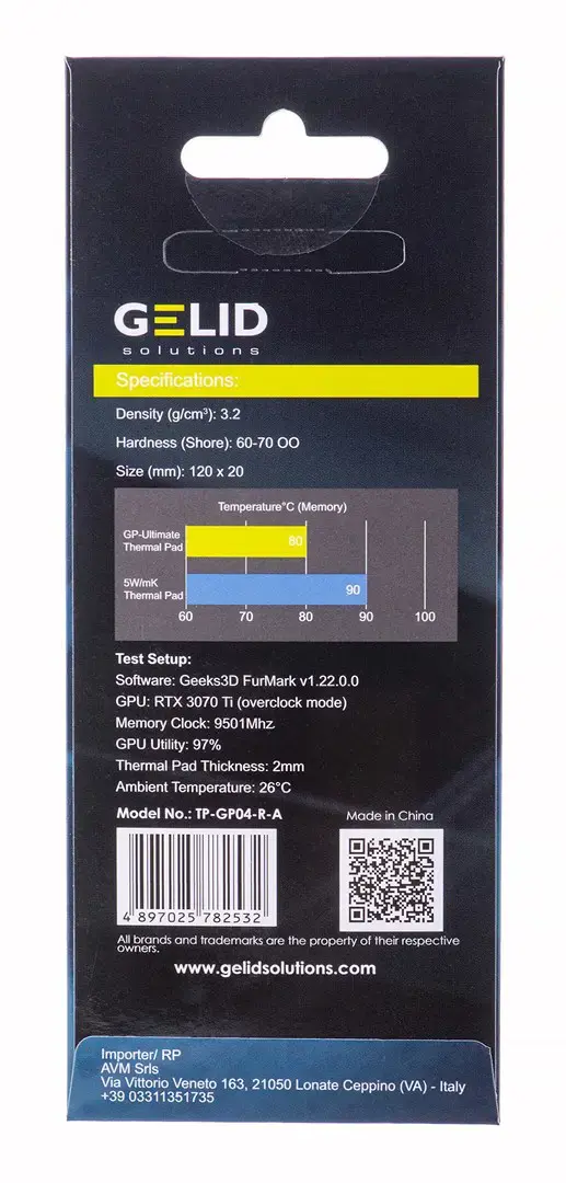 "Gelid Ultimate" termopadelės 120x20x0,5 mm TP-GP04-R-A